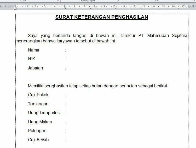 Menggunakan tab stop pada paragraf berikutnya