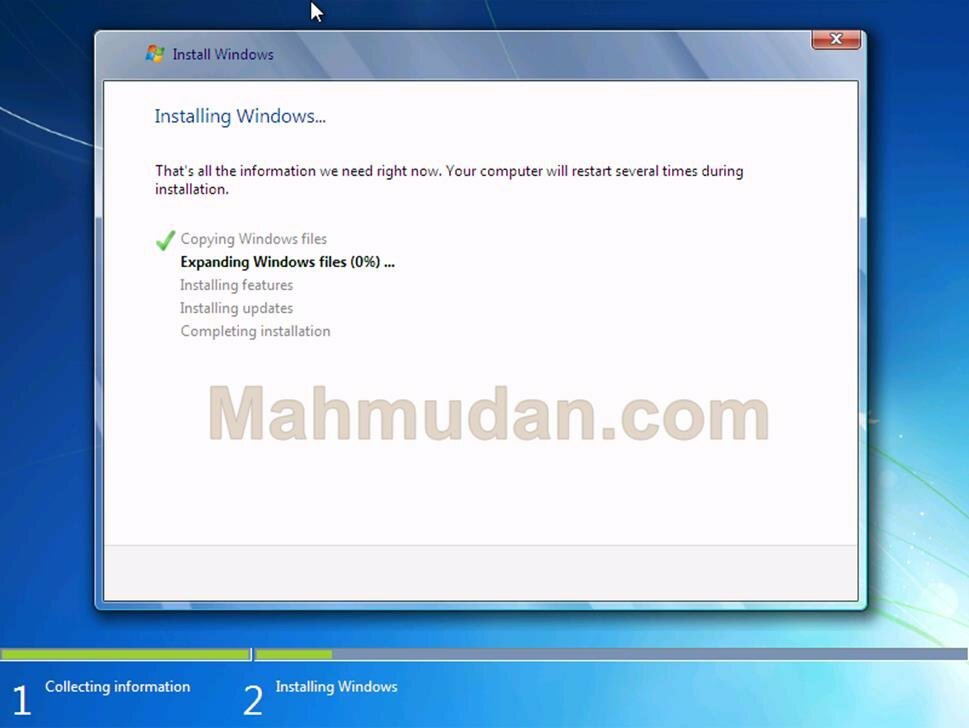 sistem menginstal Windows 7