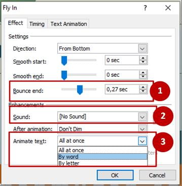 opsi tambahan efek animasi