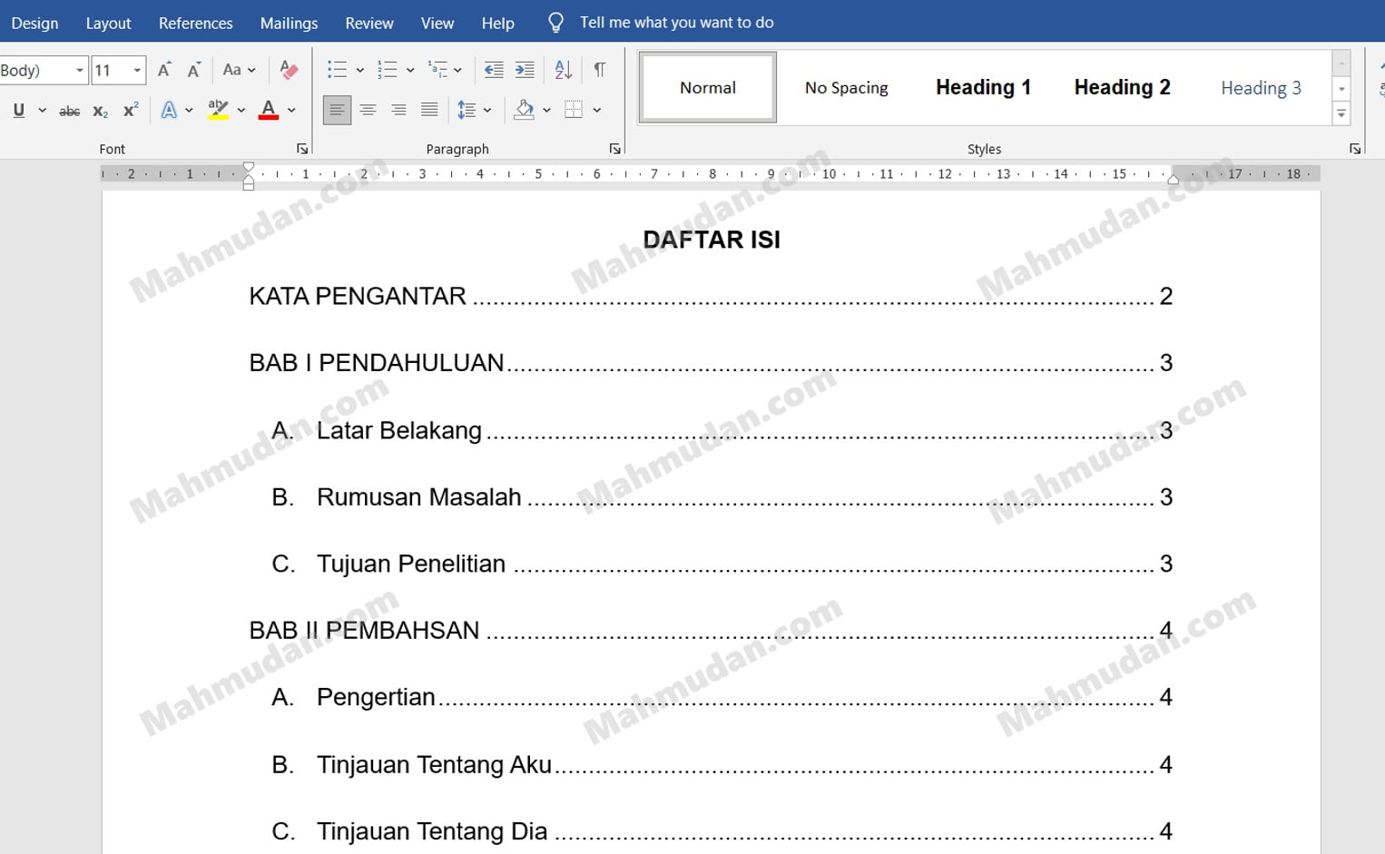 Cara Membuat Daftar Isi Otomatis di Word – 3 Tahapan Mudah