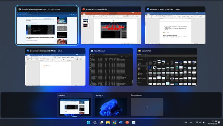 beralih antar jendela di windows 11