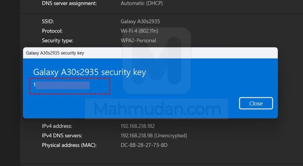 melihat password WiFi di Windows 11