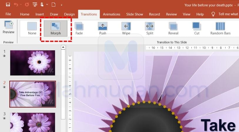 Contoh Morph Transition di PowerPoint – Unduh File PPT