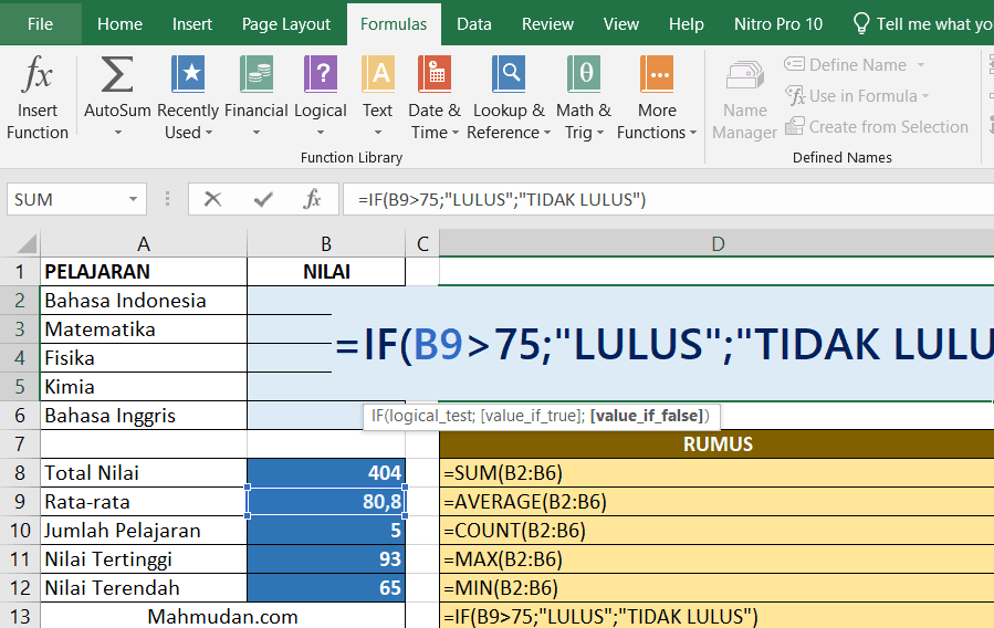 41 Fungsi Rumus Excel Penting dalam Pekerjaan